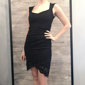 Black lace cocktail dress